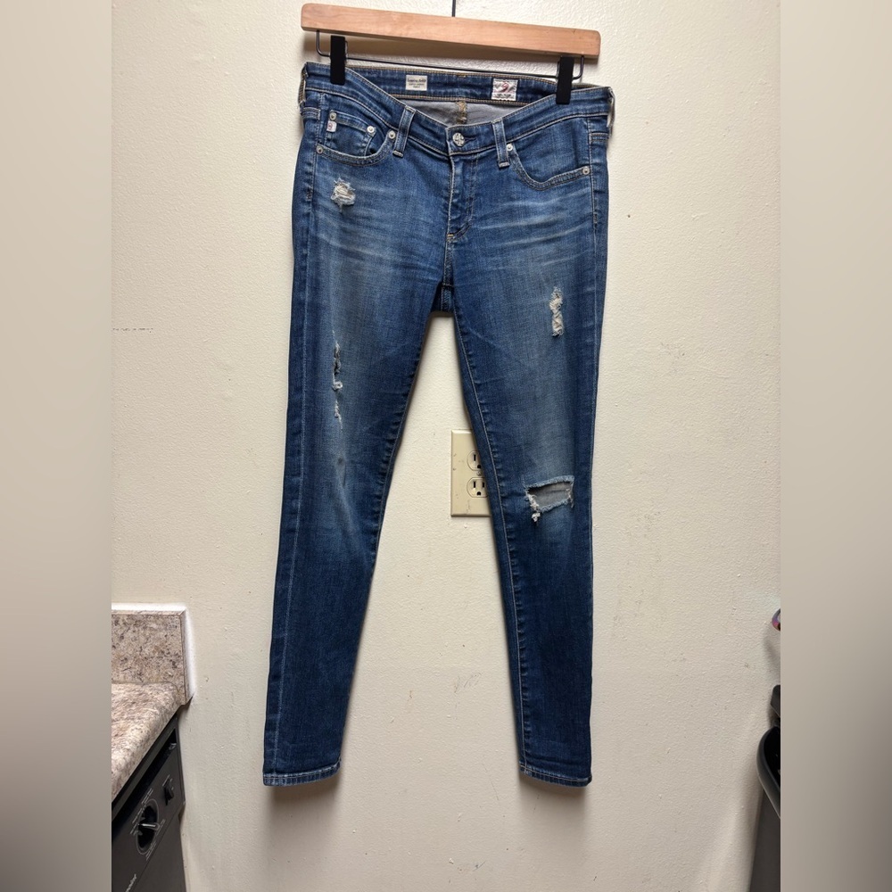 AG Adriano Goldschmied Womens Jeans 28x28 Legging Ankle Super Skinny Distressed